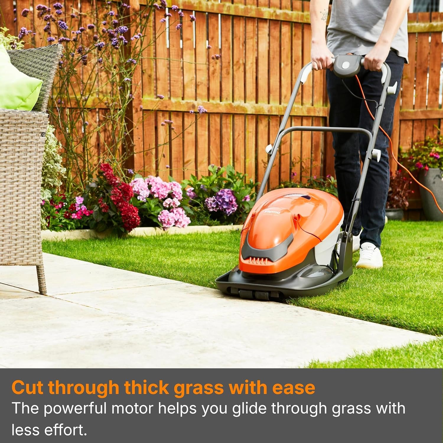 Flymo EasiGlide 360V Electric Hover Mower, detail view